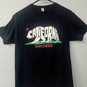 Fruit of the Loom Black California Bear San Diego Graphic Tee